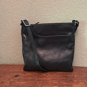 Margot Small Black Textured Leather Crossbody